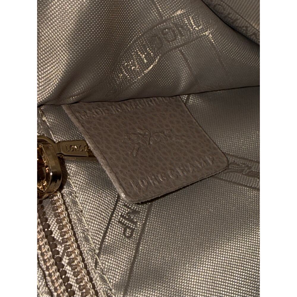 Longchamp Le Foulonné Small Turtledove Tan Leather Zipper Crossbody Purse NEW - Picture 5 of 8
